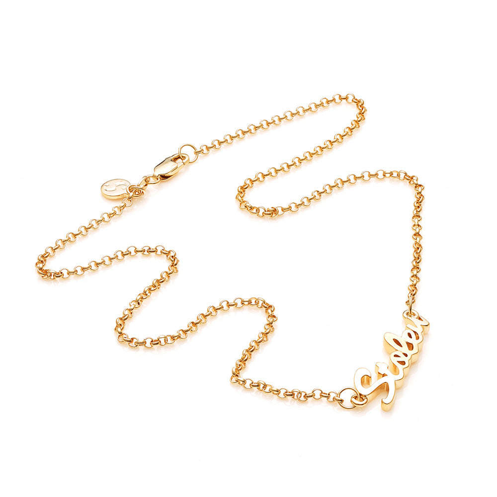 Stolen Gold Plated Script Necklace