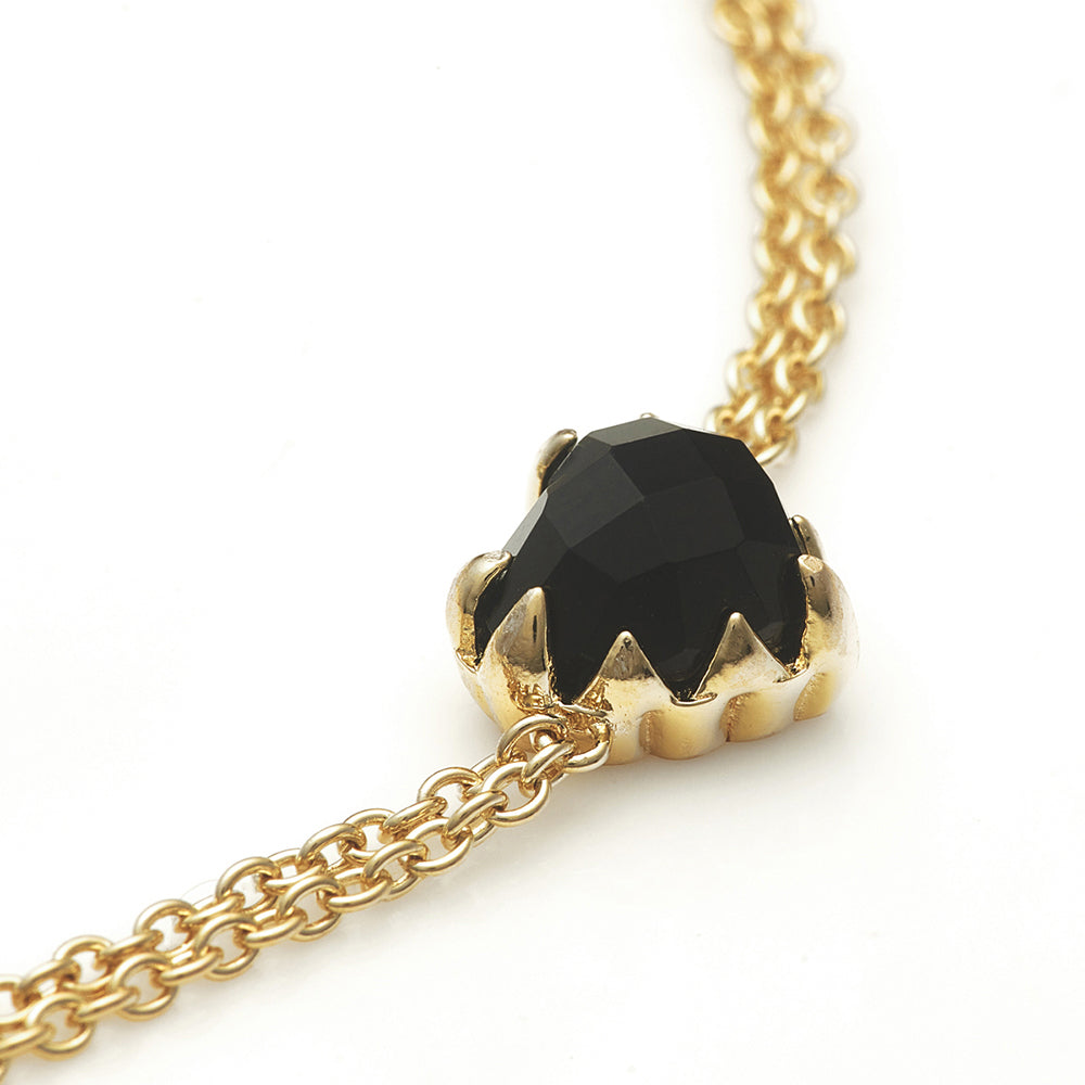 Stolen Gold Plated Love Claw Bracelet - Onyx