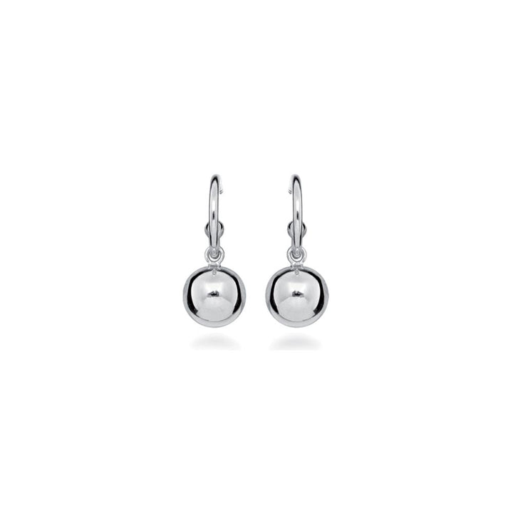 LT Sterling Silver Euro Ball Hoops Earrings