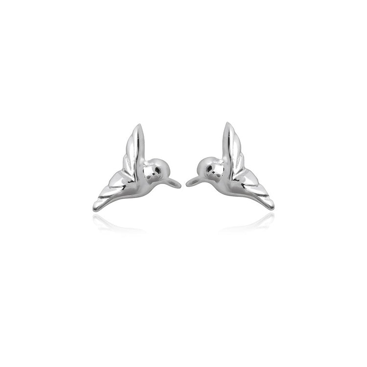 LT Sterling Silver Hummingbird Stud Earrings