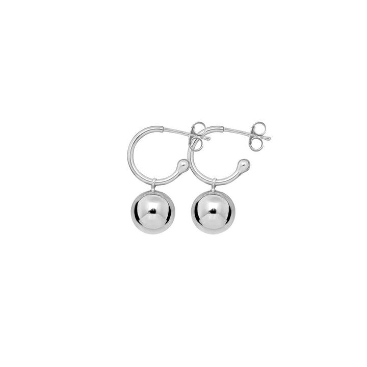 LT Sterling Silver Euro Ball Hoops Earrings