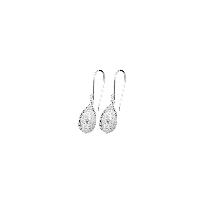 LT Sterling Silver Filigree Flower Teardrop Earrings