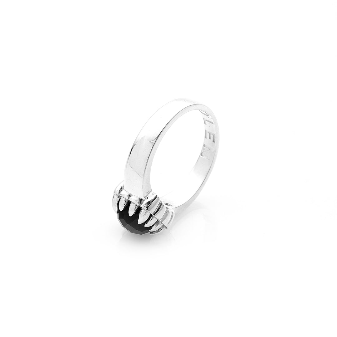Stolen Silver Baby Claw Ring - Onyx