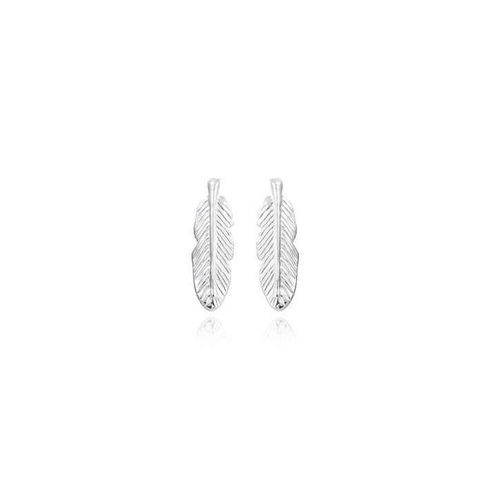 LT Sterling Silver Feather Stud Earrings