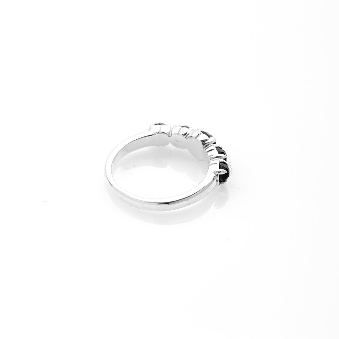 Stolen Silver Halo Cluster Ring - Onyx