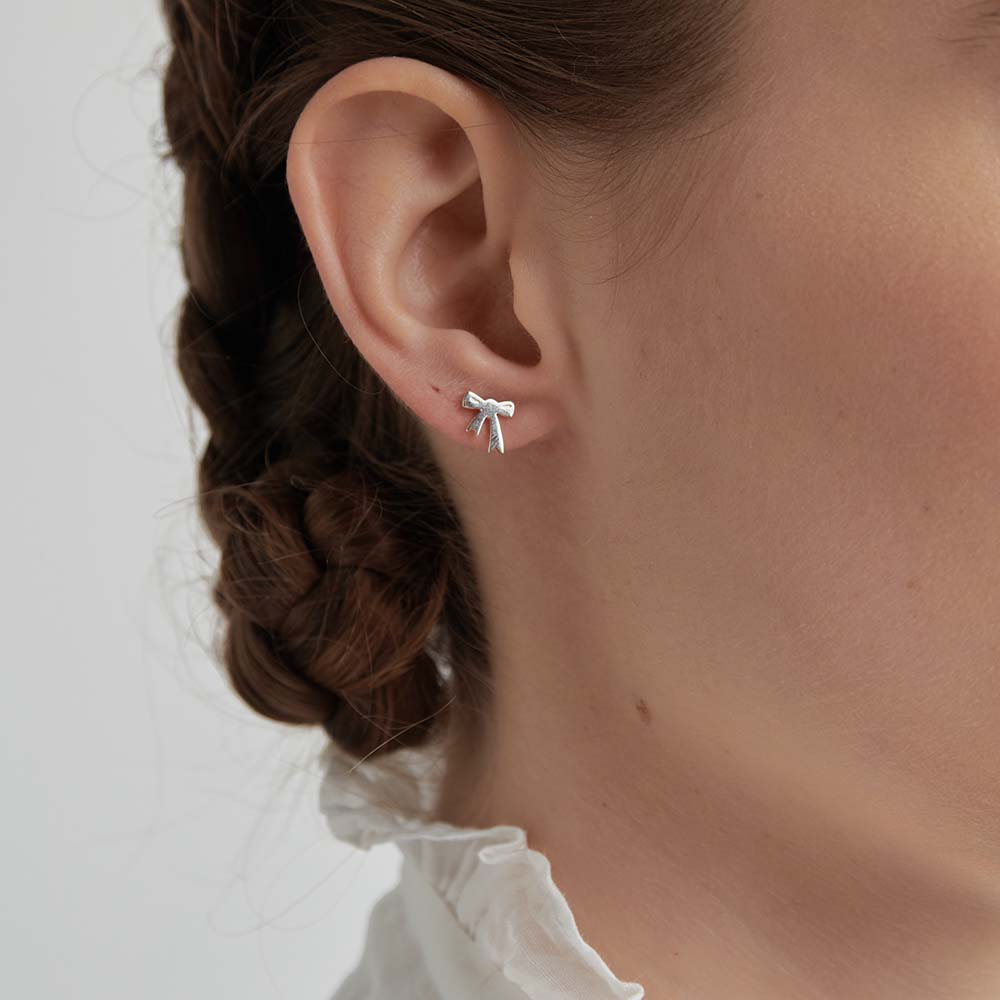 Karen Walker Silver Mini Bow Studs