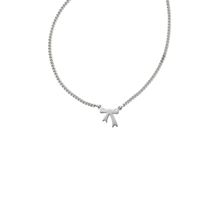 Karen Walker Silver Mini Bow Necklace