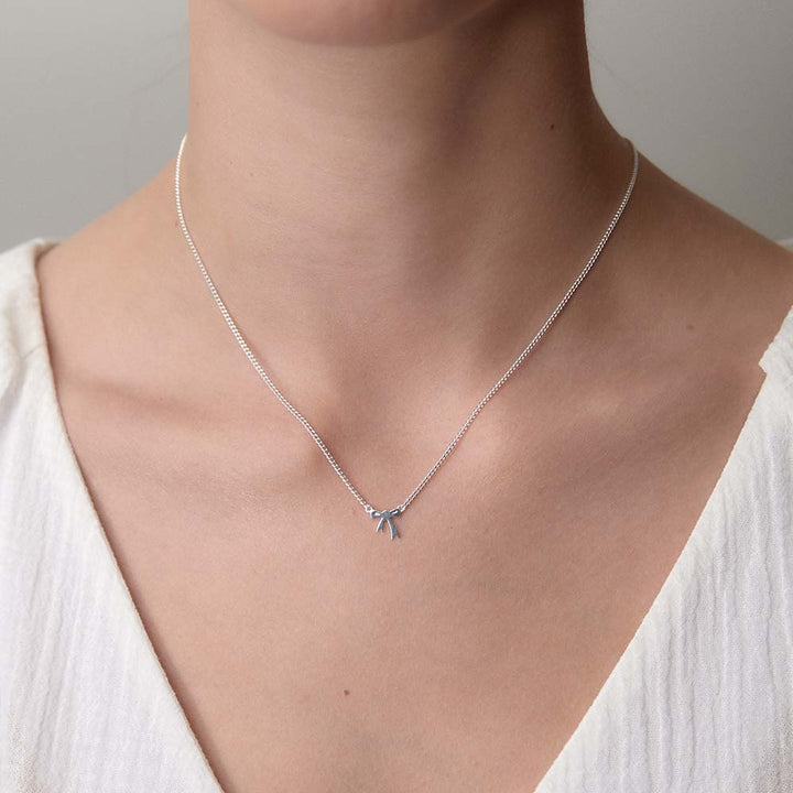Karen Walker Silver Mini Bow Necklace