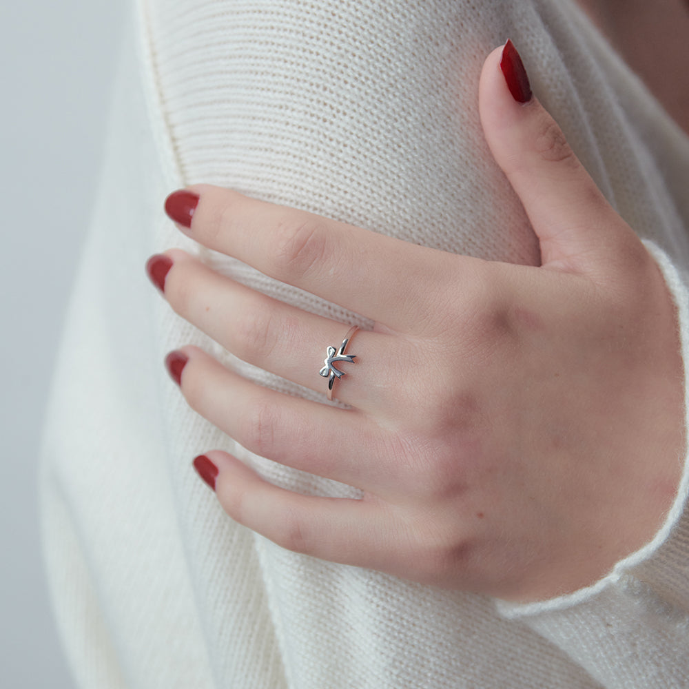 Karen Walker Silver Mini Bow Ring