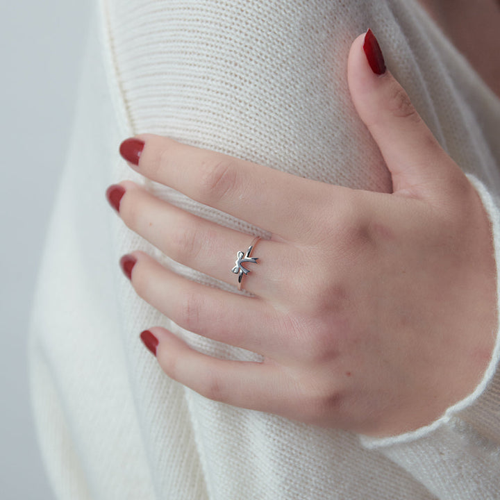 Karen Walker Silver Mini Bow Ring