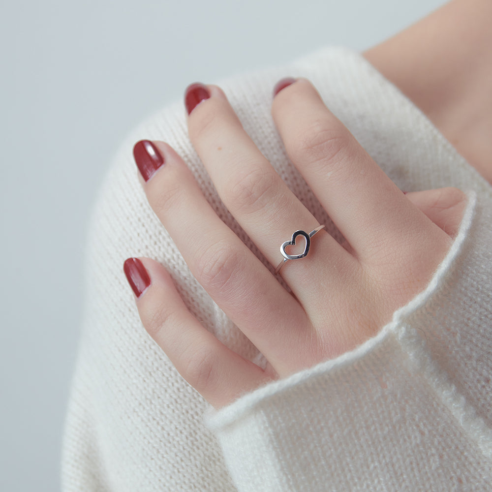 Karen Walker Silver Mini Heart Ring