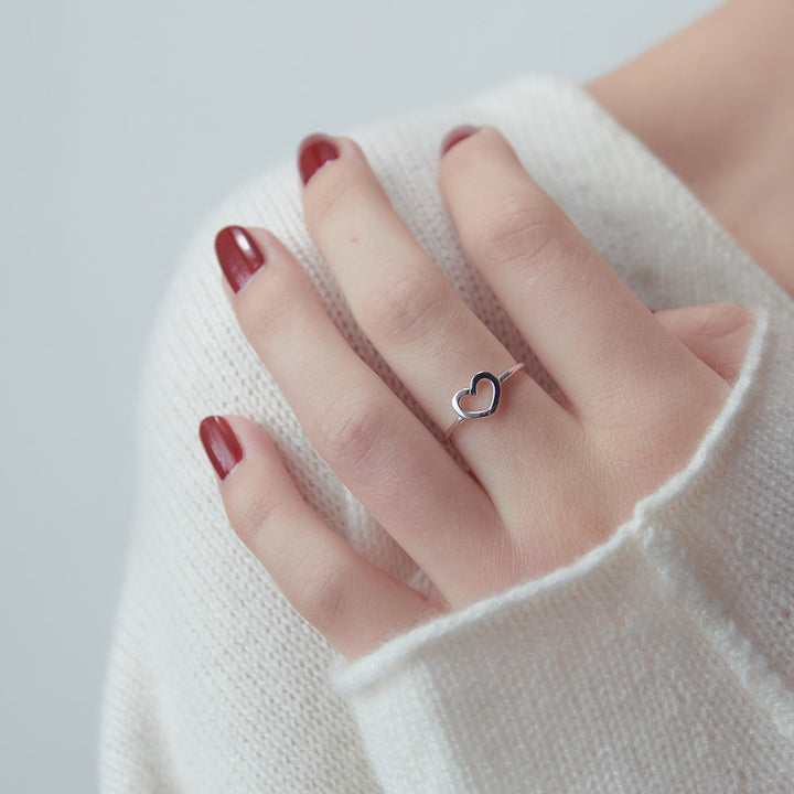 Karen Walker Silver Mini Heart Ring
