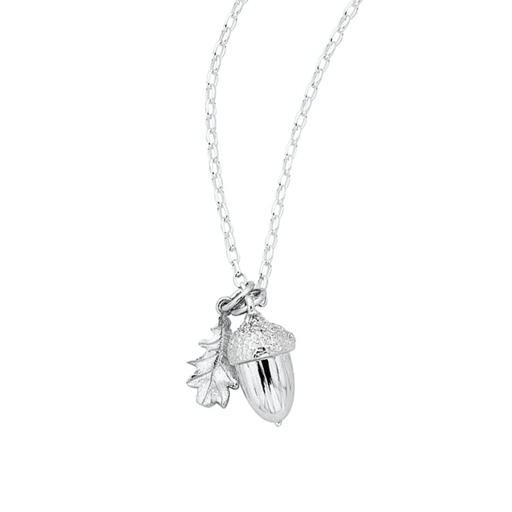 Karen Walker Silver Acorn & Leaf Necklace