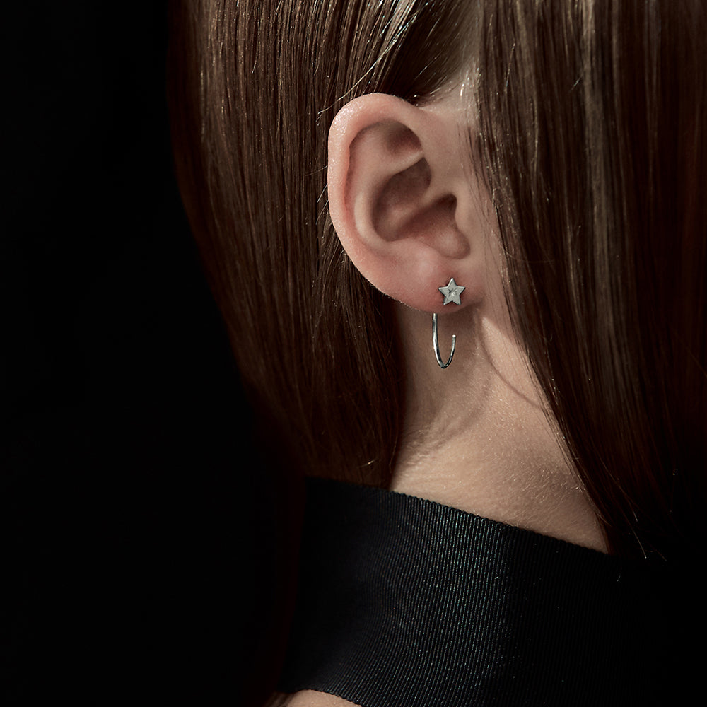 Karen Walker Silver Moon & Star Hoops