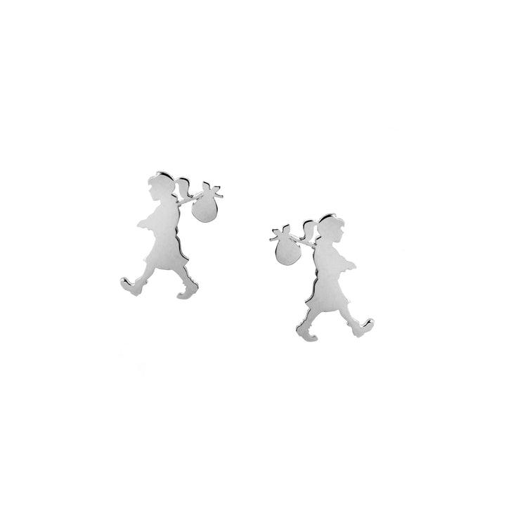 Karen Walker Silver Runaway Girl Studs