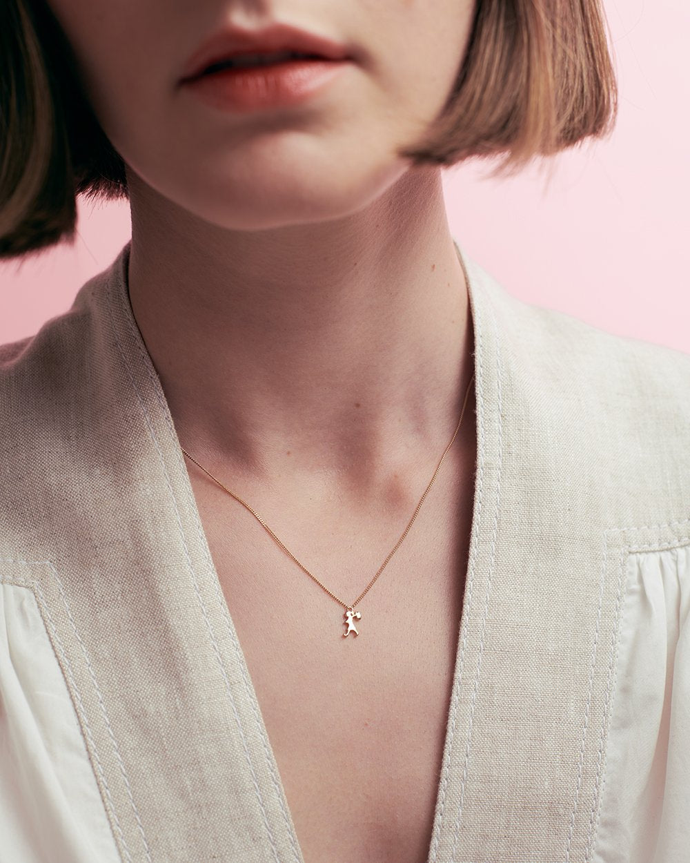 Karen Walker Silver Mini Runaway Girl Necklace