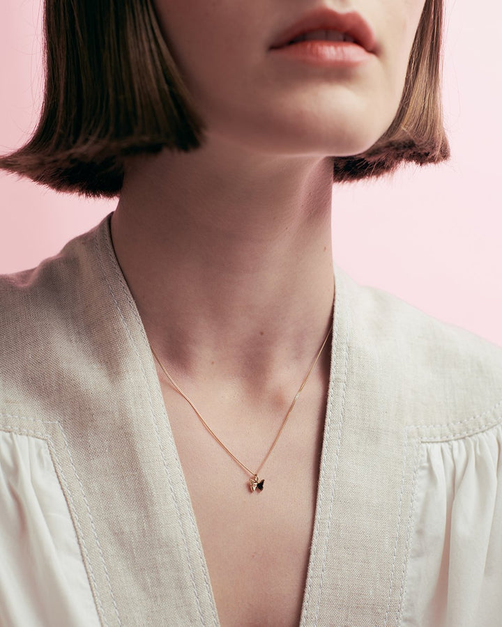 Karen Walker Silver Mini Butterfly Necklace