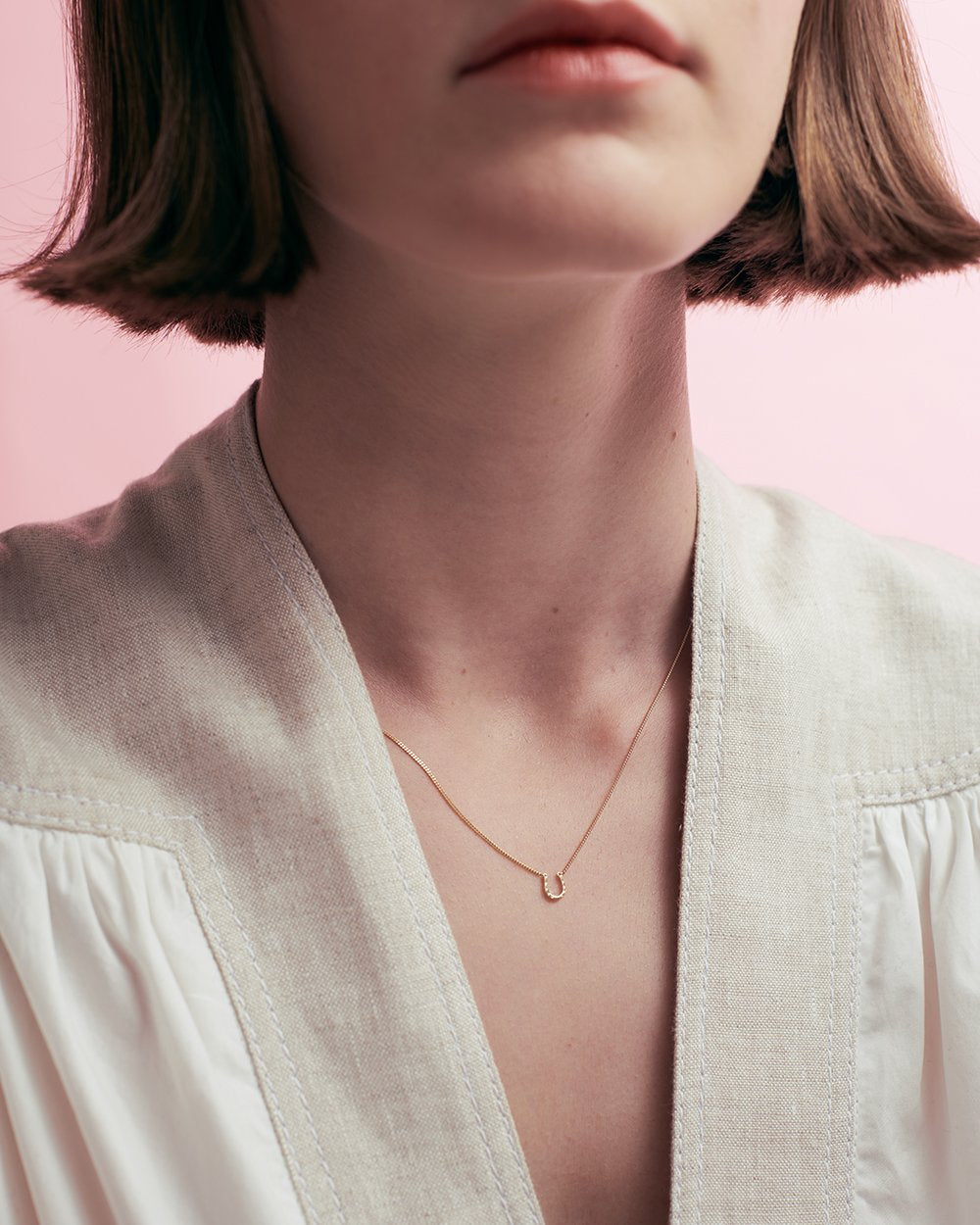 Karen Walker Silver Mini Horseshoe Necklace