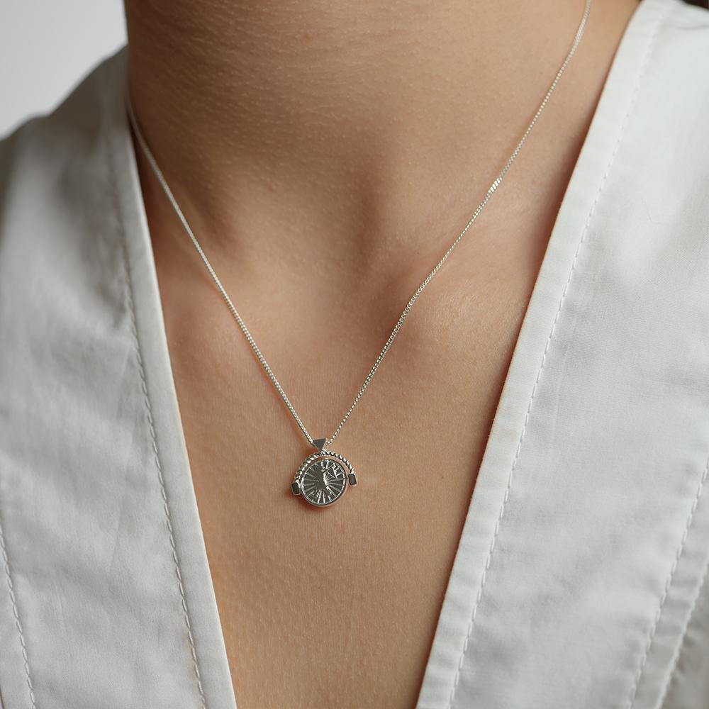 Karen Walker Silver Voyager Spin Necklace