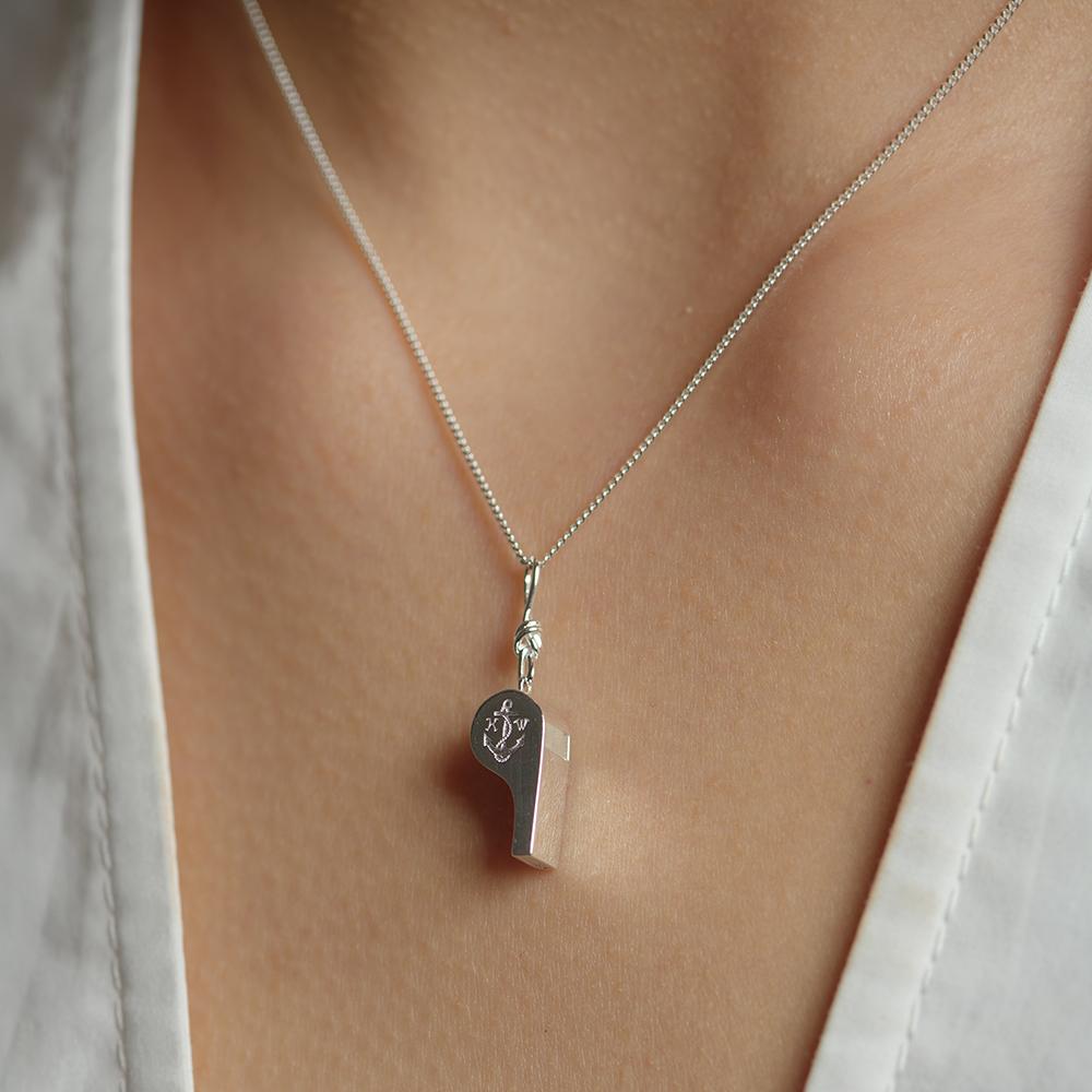 Karen Walker Silver Navigator's Whistle Necklace