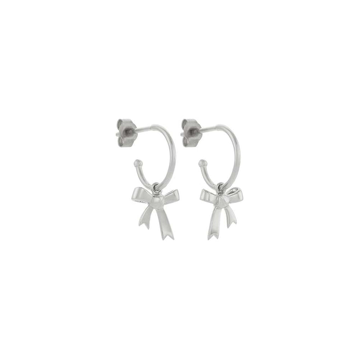 Karen Walker Silver Bow Hoop Earrings