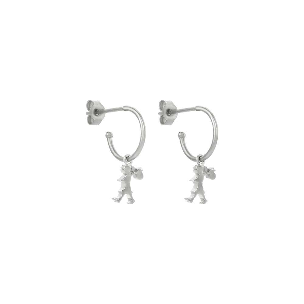 Karen Walker Silver Runaway Girl Hoop Earrings
