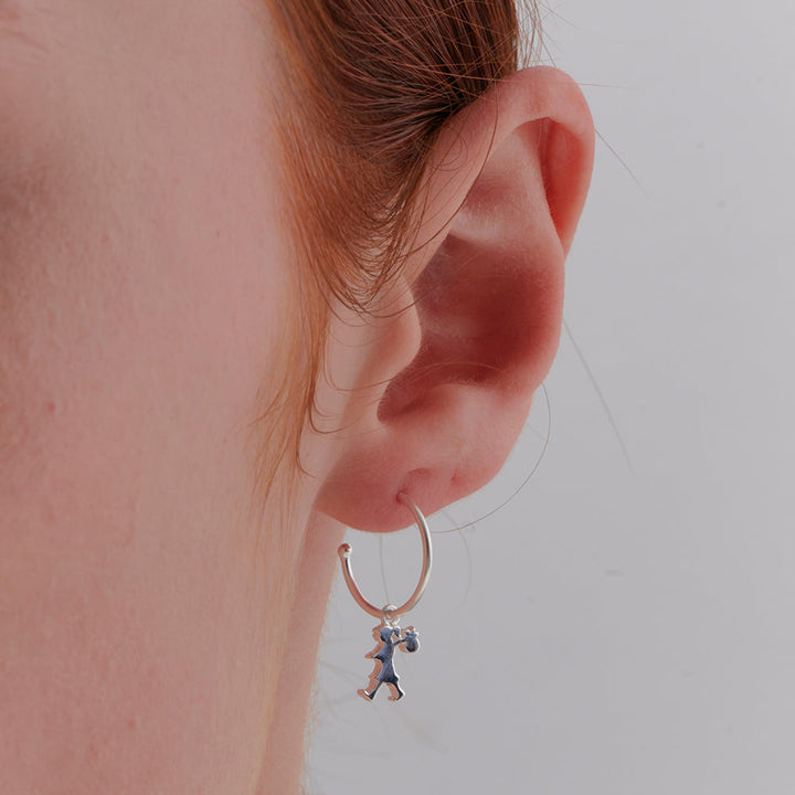 Karen Walker Silver Runaway Girl Hoop Earrings