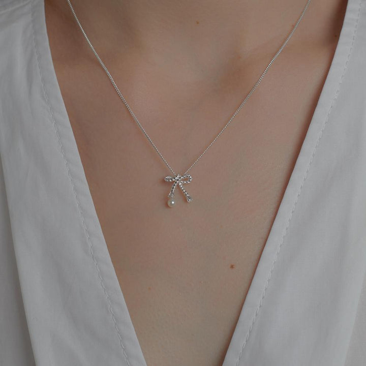 Karen Walker Silver Love Knot Necklace