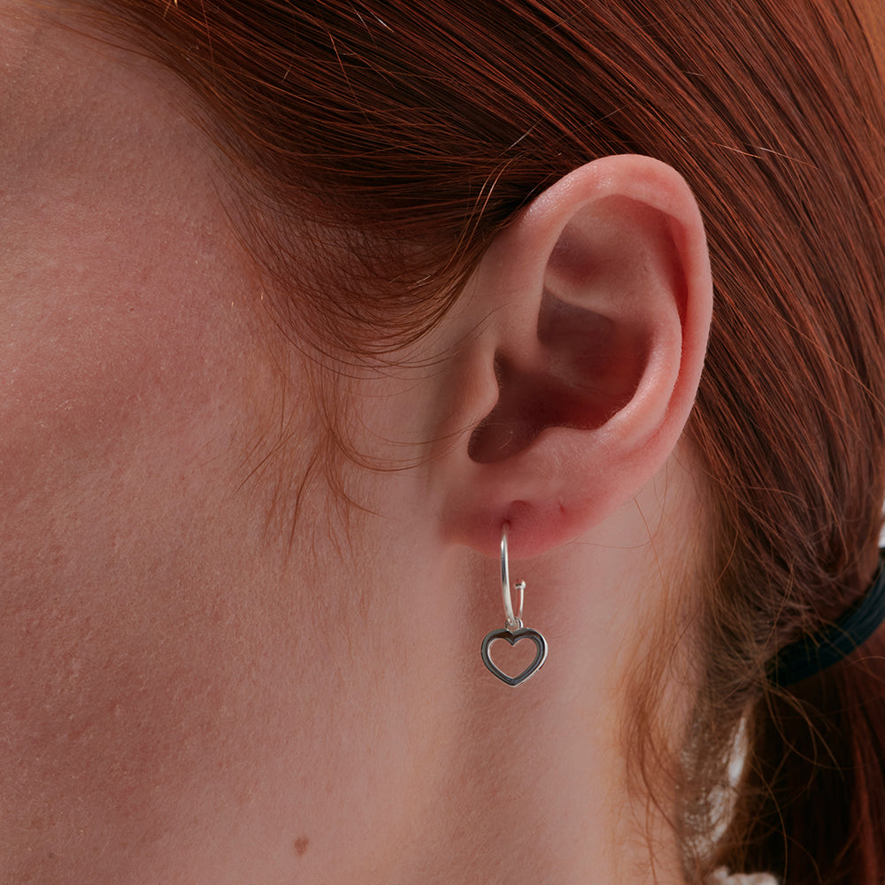 Karen Walker Silver Heart Hoop Earrings