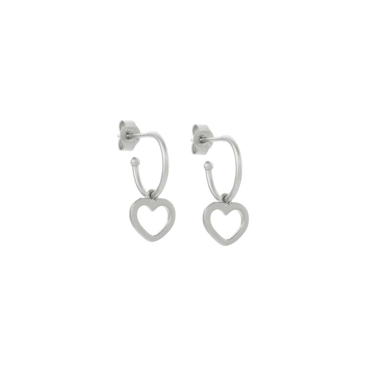 Karen Walker Silver Heart Hoop Earrings