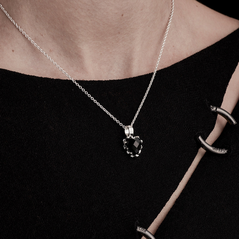 Stolen Silver Love Claw Necklace - Onyx