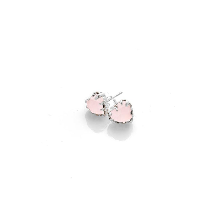 Stolen Silver Love Claw Earrings  - Rose Quartz