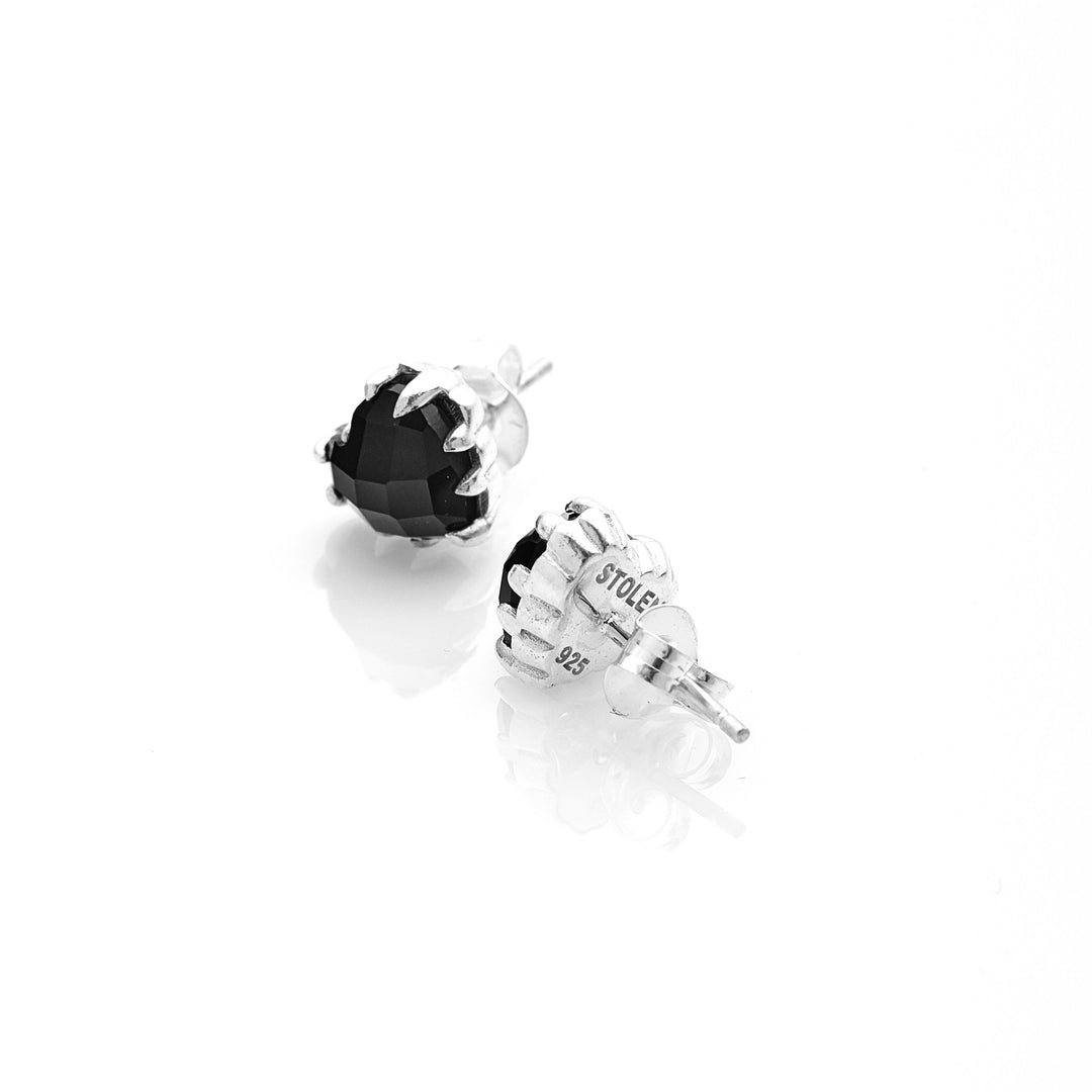 Stolen Silver Love Claw Earrings - Onyx