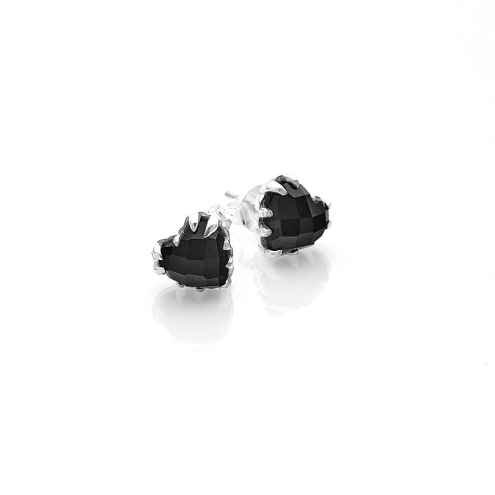 Stolen Silver Love Claw Earrings - Onyx