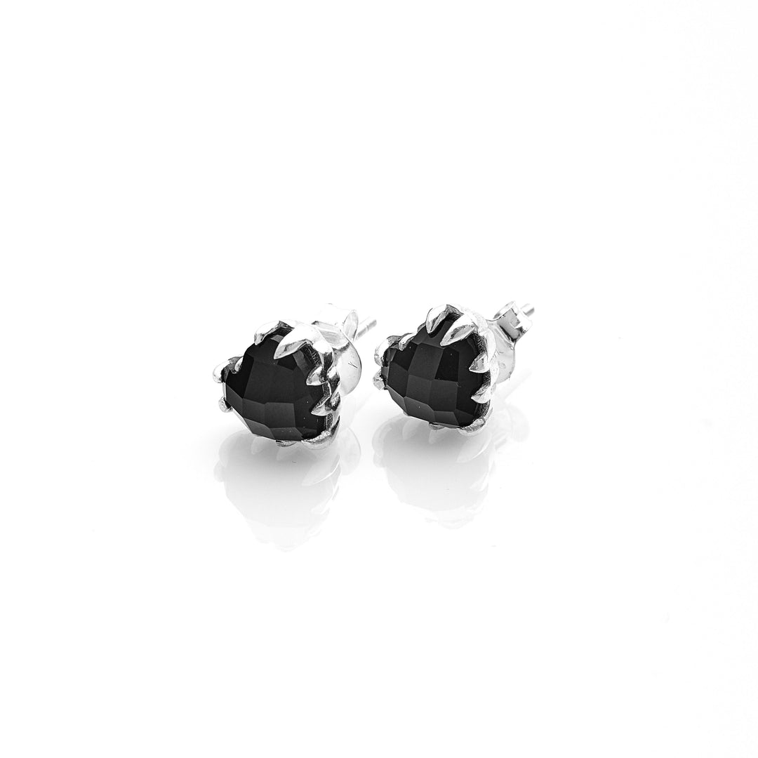 Stolen Silver Love Claw Earrings - Onyx