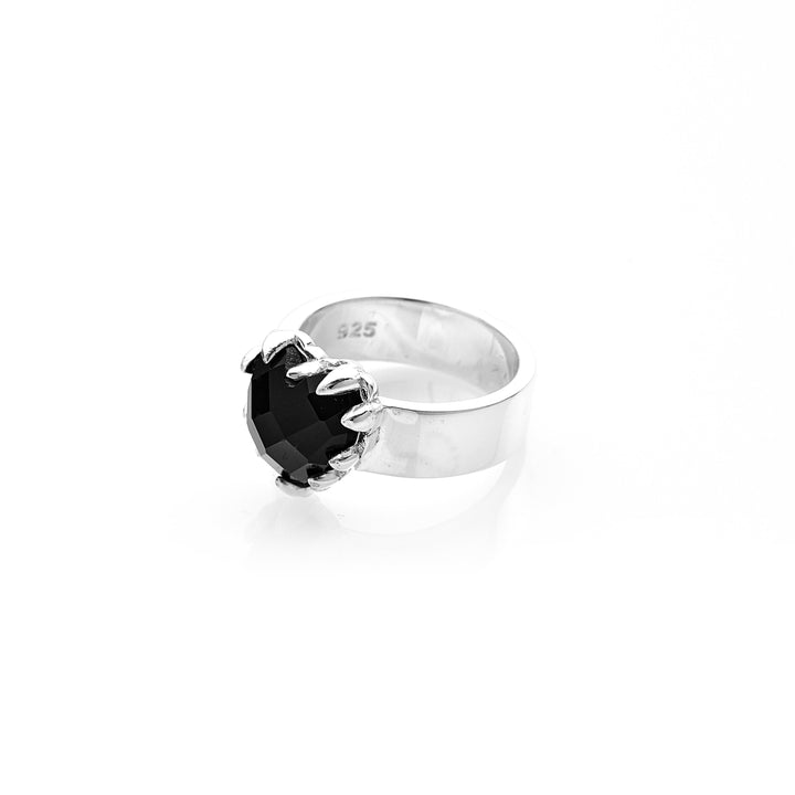 Stolen Silver Love Claw Ring - Onyx