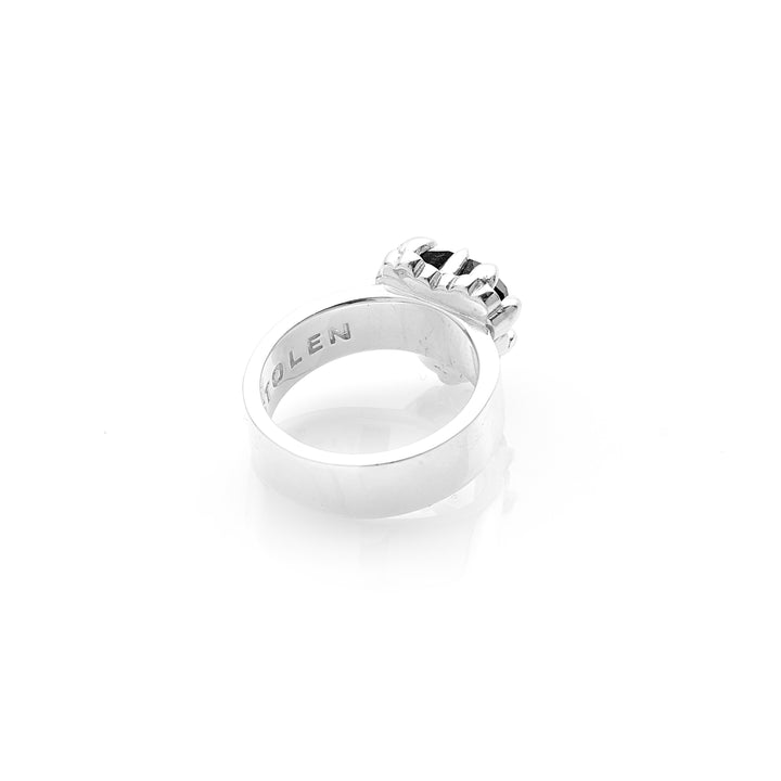Stolen Silver Love Claw Ring - Onyx