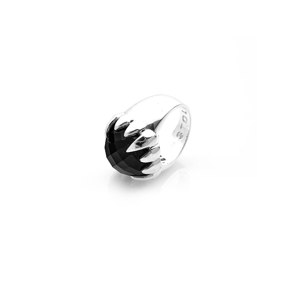 Stolen Silver Claw Ring - Onyx
