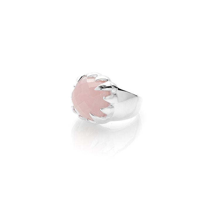 Stolen Silver Claw Ring - Rose Quartz