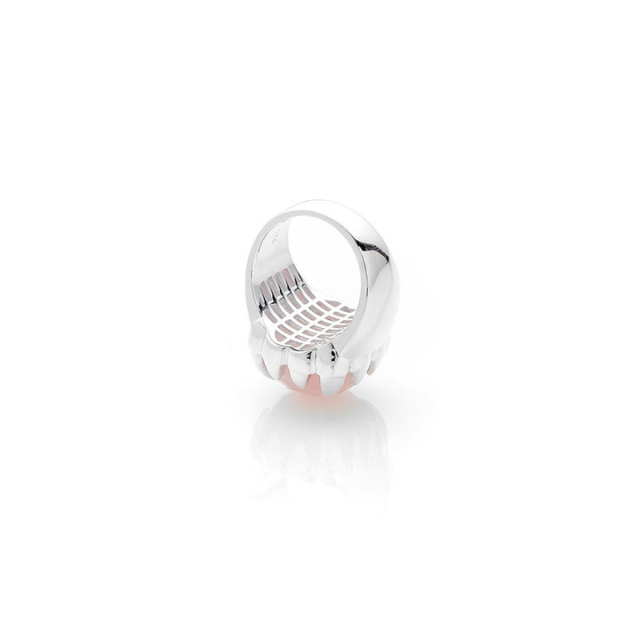 Stolen Silver Claw Ring - Rose Quartz