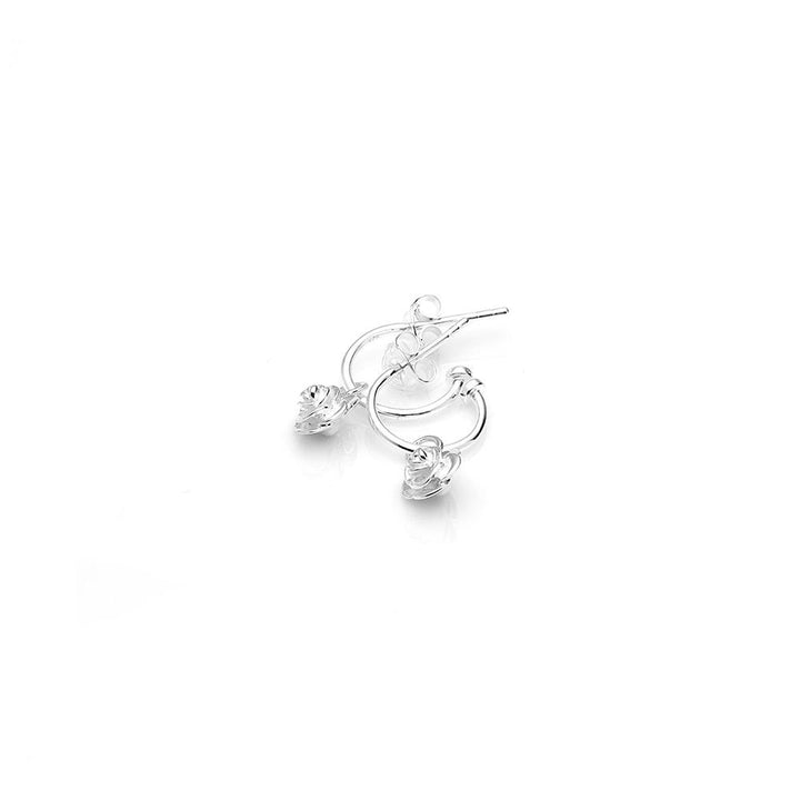 Stolen Silver Rose Bud Anchor Earrings