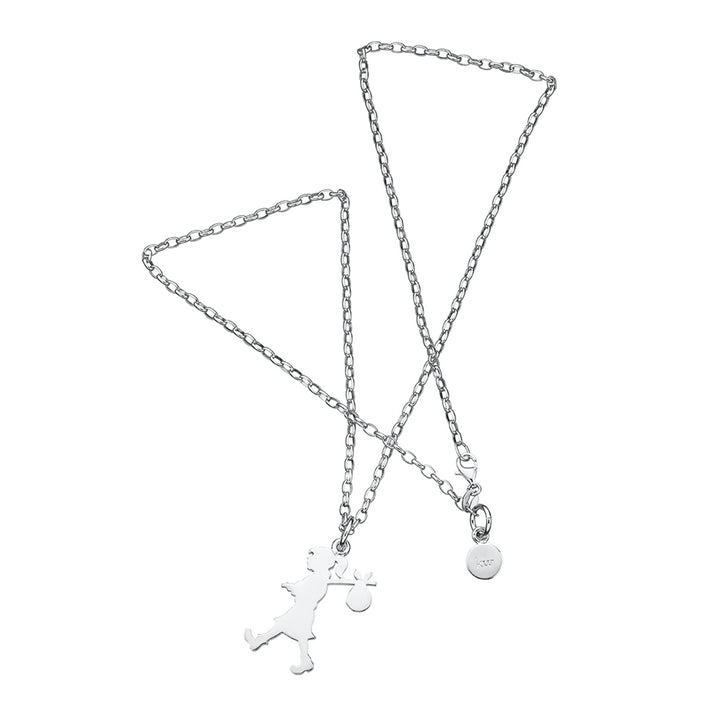 Karen Walker Silver Large Runaway Girl Necklace