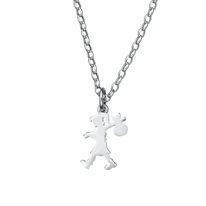 Karen Walker Silver Small Runaway Girl Necklace