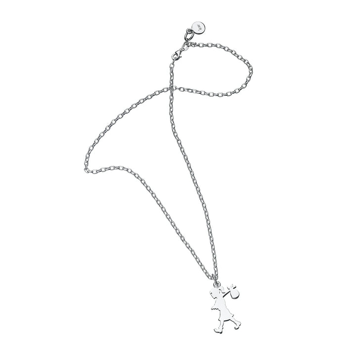 Karen Walker Silver Small Runaway Girl Necklace