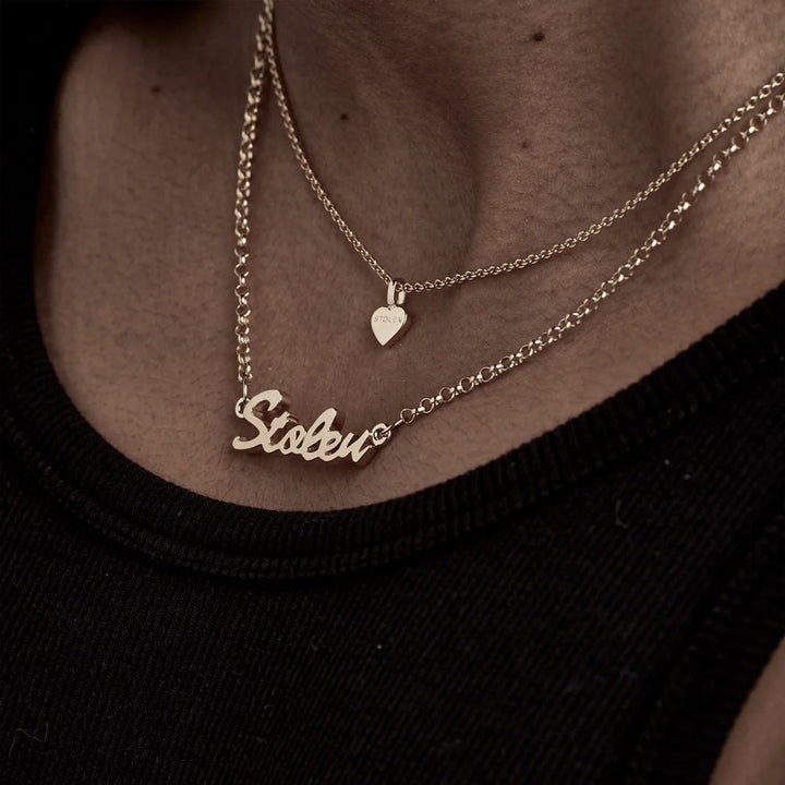 Stolen Gold Plated Script Necklace