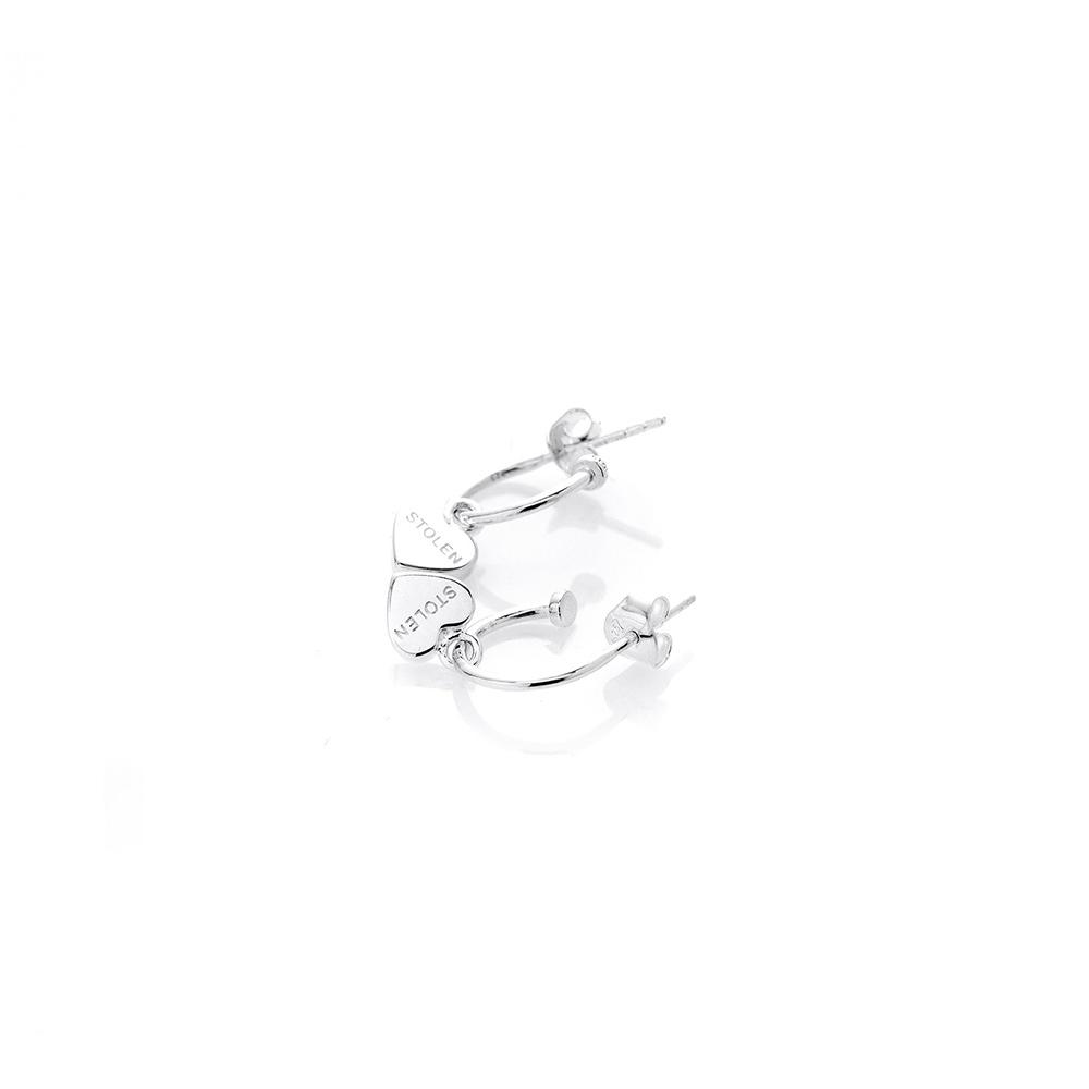 Stolen Silver Heart Anchor Earrings