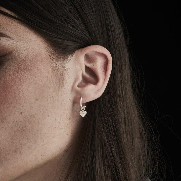 Stolen Silver Heart Anchor Earrings