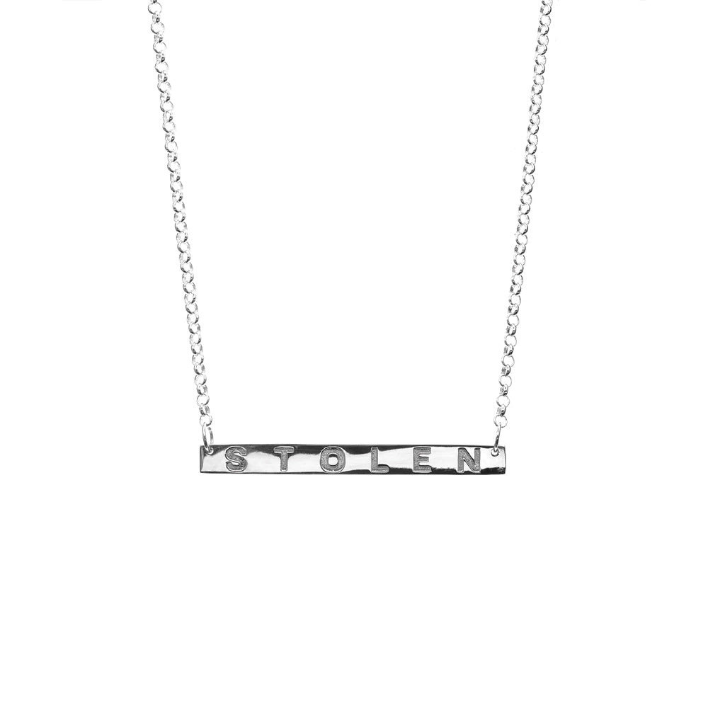 Stolen Silver Plank Necklace