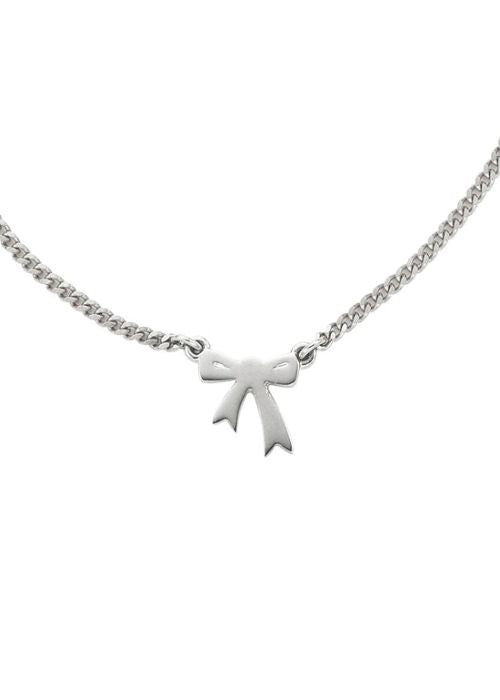 Karen Walker Silver Mini Bow Necklace