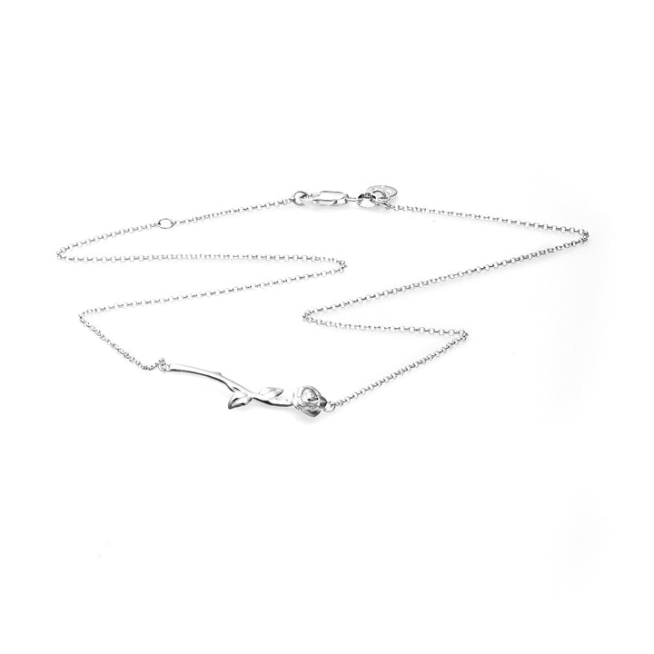 Stolen Silver Rose Bar Necklace